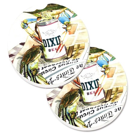 Carolines Treasures Dixie Beer Set of 2 Cup Holder Car Coaster 1015CARC